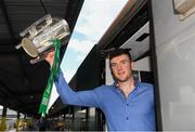20 August 2018; Team captain Declan Hannon with the Liam MacCarthy Cup as the Limerick squad depart from Heuston Train Station, Dublin. Photo by Piaras Ó Mídheach/Sportsfile