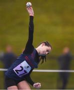 19 August 2018; Ella Connolly of Monaghan Town, Co. Monaghan, competing in the Ball Throw U12 & O10 Girls event during day two of the Aldi Community Games August Festival at the University of Limerick in Limerick. Photo by Sam Barnes/Sportsfile