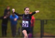 19 August 2018; Ella Connolly of Monaghan Town, Co. Monaghan, competing in the Ball Throw U12 & O10 Girls event during day two of the Aldi Community Games August Festival at the University of Limerick in Limerick. Photo by Sam Barnes/Sportsfile