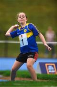 19 August 2018; Ella Reilly of Edgeworthstown, Co. Longford, competing in the Ball Throw U12 & O10 Girls event during day two of the Aldi Community Games August Festival at the University of Limerick in Limerick. Photo by Sam Barnes/Sportsfile