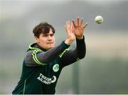 20 August 2018; Joshua Little of Ireland warms-ups prior to the T20 International cricket match between Ireland and Afghanistan at Bready Cricket Club, in Magheramason, Co. Tyrone. Photo by Seb Daly/Sportsfile