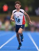 19 August 2018; Jack Dowdall of Ardee-Reaghstown, Co. Louth, competing in the Boys U12 & O10 100m event during day two of the Aldi Community Games August Festival at the University of Limerick in Limerick. Photo by Sam Barnes/Sportsfile