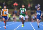 19 August 2018; Jayden Carmody of Our Lady of Lourdes-St Josephs, Co. Limerick, centre, competing in the Boys U12 & O10 100m event during day two of the Aldi Community Games August Festival at the University of Limerick in Limerick. Photo by Sam Barnes/Sportsfile