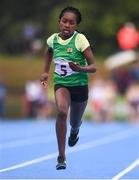 19 August 2018; Vivienne Amaze of Regional, Co. Limerick, competing in the Girls U12 & O10 100m event during day two of the Aldi Community Games August Festival at the University of Limerick in Limerick. Photo by Sam Barnes/Sportsfile