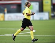 10 August 2018; Referee Barbara Poxhofer during the UEFA Women’s Champions League Qualifier match between Wexford Youths and Thór/KA at Seaview in Belfast. Photo by Oliver McVeigh/Sportsfile