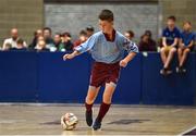 19 August 2018; Levi McNamara of Caherdavin, Co. Limerick, competing in the Futsal U15 & O12 Boys event during day two of the Aldi Community Games August Festival at the University of Limerick in Limerick. Photo by Sam Barnes/Sportsfile