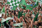 20 August 2018; Limerick supporters including Molly O'Brien, age 7, from Oola, Co. Limerick during the Limerick All-Ireland Hurling Winning team homecoming at the Gaelic Grounds in Limerick. Photo by Diarmuid Greene/Sportsfile