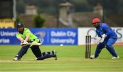 20 August 2018; Paul Stirling of Ireland in action, with Mohammad Shahzad of Afghanistan, during the T20 International cricket match between Ireland and Afghanistan at Bready Cricket Club, in Magheramason, Co. Tyrone. Photo by Seb Daly/Sportsfile