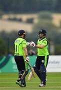 20 August 2018; William Porterfield, right, and Paul Stirling of Ireland during the T20 International cricket match between Ireland and Afghanistan at Bready Cricket Club, in Magheramason, Co. Tyrone. Photo by Seb Daly/Sportsfile