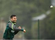 20 August 2018; Andrew Balbirnie of Ireland warms-up prior to the T20 International cricket match between Ireland and Afghanistan at Bready Cricket Club, in Magheramason, Co. Tyrone. Photo by Seb Daly/Sportsfile