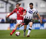 20 August 2018; Michael Duffy of Dundalk in action against Rhys McCabe of Sligo Rovers during the SSE Airtricity Premier Division match between Sligo Rovers and Dundalk at the Showgrounds in Sligo. Photo by Stephen McCarthy/Sportsfile