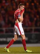 20 August 2018; Jack Keaney of Sligo Rovers reacts after his side conceeded a second goal during the SSE Airtricity Premier Division match between Sligo Rovers and Dundalk at the Showgrounds in Sligo. Photo by Stephen McCarthy/Sportsfile