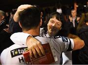 20 August 2018; Patrick Hoban of Dundalk is congratulated by his mother Sue following the SSE Airtricity Premier Division match between Sligo Rovers and Dundalk at the Showgrounds in Sligo. Photo by Stephen McCarthy/Sportsfile