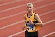 18 August 2018; Dermot Hayes of Dundrum A.C., Co. Dublin, M50, competing in the 5000m event during the Irish Life Health National Track & Field Masters Championships at Tullamore Harriers Stadium in Offaly. Photo by Piaras Ó Mídheach/Sportsfile