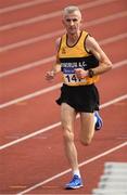 18 August 2018; Dermot Hayes of Dundrum A.C., Co. Dublin, M50, competing in the 5000m event during the Irish Life Health National Track & Field Masters Championships at Tullamore Harriers Stadium in Offaly. Photo by Piaras Ó Mídheach/Sportsfile