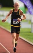 18 August 2018; Barry MacKey of Letterkenny A.C., Co. Donegal, M55, competing in the 5000m event during the Irish Life Health National Track & Field Masters Championships at Tullamore Harriers Stadium in Offaly. Photo by Piaras Ó Mídheach/Sportsfile