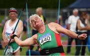 18 August 2018; Martin Peyton, of Mayo AC, competing in the Javelin event during the Irish Life Health National Track & Field Masters Championships at Tullamore Harriers Stadium in Offaly. Photo by Piaras Ó Mídheach/Sportsfile