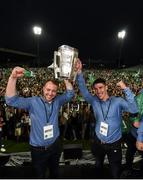 20 August 2018; Paul Browne and Sean Finn, from Bruff GAA club, with the Liam MacCarthy cup during the Limerick All-Ireland Hurling Winning team homecoming at the Gaelic Grounds in Limerick. Photo by Diarmuid Greene/Sportsfile