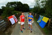 21 August 2018; Tipperary captain Colin English and Cork captain Shane Kingston pictured at Three Counties Bridge, where Cork and Tipperary meet, are ahead of this weekends Bord Gáis Energy GAA Hurling U-21 All-Ireland Final. Sunday's decider will be a repeat of this year’s Munster final, marking the first ever U-21 All-Ireland Final where two counties from the same province go head-to-head for the ultimate prize. Photo by Ramsey Cardy/Sportsfile