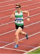18 August 2018; Evelyn Cashman of Youghal A.C., Co. Cork, W45, competing in the 1500m event during the Irish Life Health National Track & Field Masters Championships at Tullamore Harriers Stadium in Offaly. Photo by Piaras Ó Mídheach/Sportsfile