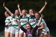 21 August 2018; Limerick players celebrate after defeating Clare in the Plate final during the 2018 LGFA Under-17 Academy Day, at the GAA National Games Development Centre in Abbotstown, Dublin.  Photo by David Fitzgerald/Sportsfile