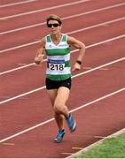 18 August 2018; Evelyn Cashman of Youghal A.C., Co Cork W45, competing in the 1500m event, during the Irish Life Health National Track & Field Masters Championships at Tullamore Harriers Stadium in Offaly. Photo by Piaras Ó Mídheach/Sportsfile