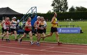 18 August 2018; Runners during the 5000m event during the Irish Life Health National Track & Field Masters Championships at Tullamore Harriers Stadium in Offaly. Photo by Piaras Ó Mídheach/Sportsfile