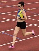 18 August 2018; Denise Toner of Clones A.C., Co Monaghan, W40, competing in the 1500m event during the Irish Life Health National Track & Field Masters Championships at Tullamore Harriers Stadium in Offaly. Photo by Piaras Ó Mídheach/Sportsfile