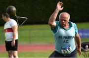 18 August 2018; Martin Fitzpatrick of St. Mary's A.C., Co Clare, M55, competing in the Hammer event during the Irish Life Health National Track & Field Masters Championships at Tullamore Harriers Stadium in Offaly. Photo by Piaras Ó Mídheach/Sportsfile