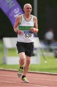 18 August 2018; Ciaran O'Coigligh of Raheny Shamrock A.C., Co Dublin, M65, competing in the 800m event during the Irish Life Health National Track & Field Masters Championships at Tullamore Harriers Stadium in Offaly. Photo by Piaras Ó Mídheach/Sportsfile