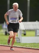 18 August 2018; Michael Duggan of Annalee A.C., M75, competing in the 1500m event during the Irish Life Health National Track & Field Masters Championships at Tullamore Harriers Stadium in Offaly. Photo by Piaras Ó Mídheach/Sportsfile