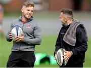 21 August 2018; Angus Curtis, left, with Michael Lowry during Ulster Rugby training at Pirrie Park, in Belfast. Photo by John Dickson/Sportsfile