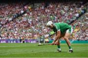 19 August 2018; Aaron Gillane of Limerick takes a free during the GAA Hurling All-Ireland Senior Championship Final match between Galway and Limerick at Croke Park in Dublin.  Photo by Piaras Ó Mídheach/Sportsfile