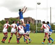 22 August 2018; Mark Boyle of Leinster lakes the ball in the lineout during the U18 Youths Interprovincial match between Leinster and Ulster at the University of Limerick in Limerick. Photo by Matt Browne/Sportsfile