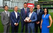 23 August 2018; Niall Quinn, Keith Andrews, Brian Kerr, Graeme Souness and Kevin Kilbane have been announced on the expert commentary team for Virgin Media Sport, the new home of European football in Ireland. Launching on 18th September, viewers can expect exclusive, award winning Irish analysis and commentary on every single match in the upcoming UEFA Champions League and Europa League - the most watched competitive club football in the world. Virgin Media Sport will be available to all Virgin Media TV customers at no extra cost.” Pictured at the launch are, from left, Tommy Martin, Graeme Souness, Niall Quinn, Bill Malone, Director of Programming, Virgin Media Television, Kevin Kilbane and Niamh Kinsella. Photo by Brendan Moran/Sportsfile