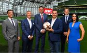 23 August 2018; Niall Quinn, Keith Andrews, Brian Kerr, Graeme Souness and Kevin Kilbane have been announced on the expert commentary team for Virgin Media Sport, the new home of European football in Ireland. Launching on 18th September, viewers can expect exclusive, award winning Irish analysis and commentary on every single match in the upcoming UEFA Champions League and Europa League - the most watched competitive club football in the world. Virgin Media Sport will be available to all Virgin Media TV customers at no extra cost.” Pictured at the launch are, from left, Tommy Martin, Graeme Souness, Niall Quinn, Paul Farrell, Vice President of Commercial at Virgin Media, Kevin Kilbane and Niamh Kinsella. Photo by Brendan Moran/Sportsfile