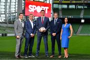 23 August 2018; Niall Quinn, Keith Andrews, Brian Kerr, Graeme Souness and Kevin Kilbane have been announced on the expert commentary team for Virgin Media Sport, the new home of European football in Ireland. Launching on 18th September, viewers can expect exclusive, award winning Irish analysis and commentary on every single match in the upcoming UEFA Champions League and Europa League - the most watched competitive club football in the world. Virgin Media Sport will be available to all Virgin Media TV customers at no extra cost.” Pictured at the launch are, from left, Tommy Martin, Graeme Souness, Niall Quinn, Kevin Kilbane and Niamh Kinsella. Photo by Brendan Moran/Sportsfile