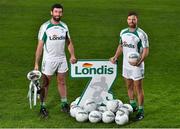 23 August 2018; GAA stars Joe McMahon of Tyrone, left, and Chris Barrett of Mayo, right, pictured at the launch of this year’s Londis 7s, the All-Ireland Senior Football Sevens, which takes place on the 1st September 2018 at Kilmacud Crokes GAA Club, in Glenalbyn Road, Stillorgan, Co Dublin.  Photo by Seb Daly/Sportsfile