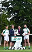 23 August 2018; GAA stars Joe McMahon of Tyrone, left, Johnny Magee, manager of Kilmacud Crokes, and former Dublin player, second left, Conor Hayes, Londis Sales Director, and Chris Barrett of Mayo, right, at the launch of this year’s Londis 7s, the All-Ireland Senior Football Sevens, which takes place on the 1st September 2018 at Kilmacud Crokes GAA Club, in Glenalbyn Road, Stillorgan, Co Dublin.  Photo by Seb Daly/Sportsfile