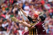 19 August 2018; George Murphy of Kilkenny in action against Shane Jennings of Galway during the Electric Ireland GAA Hurling All-Ireland Minor Championship Final match between Kilkenny and Galway at Croke Park in Dublin. Photo by Piaras Ó Mídheach/Sportsfile
