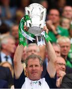 19 August 2018; Limerick kit-man Ger O'Connell lifts the Liam MacCarthy Cup following the GAA Hurling All-Ireland Senior Championship Final match between Galway and Limerick at Croke Park in Dublin.  Photo by Seb Daly/Sportsfile