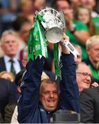 19 August 2018; Eamon O'Neill of Limerick lifts the Liam MacCarthy Cup following the GAA Hurling All-Ireland Senior Championship Final match between Galway and Limerick at Croke Park in Dublin.  Photo by Seb Daly/Sportsfile