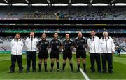 12 August 2018; Referee Paddy Neilan and officials before the Electric Ireland GAA Football All-Ireland Minor Championship semi-final match between Kerry and Monaghan at Croke Park in Dublin. Photo by Piaras Ó Mídheach/Sportsfile