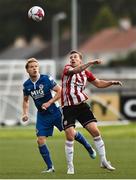 24 August 2018; Ben Fisk of Derry City in action against Simon Madden of St Patrick's Athletic during the Irish Daily Mail FAI Cup Second Round match between Derry City and St. Patrick's Athletic at Brandywell Stadium, in Derry. Photo by Oliver McVeigh/Sportsfile