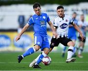 24 August 2018; Mark Coyle of Finn Harps in action against Dean Jarvis of Dundalk during the Irish Daily Mail FAI Cup Second Round match between Dundalk and Finn Harps at Oriel Park, in Dundalk, Co Louth. Photo by Seb Daly/Sportsfile