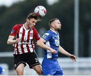 24 August 2018; Kevin McHattie of Derry City in action against Conan Byrne of St Patrick's Athletic during the Irish Daily Mail FAI Cup Second Round match between Derry City and St. Patrick's Athletic at Brandywell Stadium, in Derry. Photo by Oliver McVeigh/Sportsfile