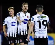 24 August 2018; Georgie Kelly of Dundalk, left, is congratulated by team-mate Ronan Murray after scoring his side's second goal during the Irish Daily Mail FAI Cup Second Round match between Dundalk and Finn Harps at Oriel Park, in Dundalk, Co Louth. Photo by Seb Daly/Sportsfile