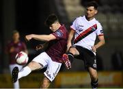 24 August 2018; Evan Murphy of Galway United in action against Dinny Corcoran of Bohemians during the Irish Daily Mail FAI Cup Second Round match between Galway United and Bohemians at Eamonn Deacy Park, in Galway. Photo by Matt Browne/Sportsfile