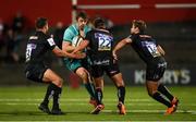 24 August 2018; Darren Sweetnam of Munster is tackled by Exeter players, from left, Tom Hendrickson, Stu Townsend and Santiago Cordero during the Keary's Renault Pre-season Friendly match between Munster and Exeter Chiefs at Irish Independent Park in Cork. Photo by Diarmuid Greene/Sportsfile