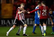 24 August 2018; Adrian Delap of Derry City, centre, turns to celebrate his sides first goal during the Irish Daily Mail FAI Cup Second Round match between Derry City and St. Patrick's Athletic at Brandywell Stadium, in Derry. Photo by Oliver McVeigh/Sportsfile